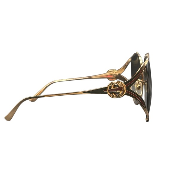 Gucci Oversized Gold Sunglasses - GG0225S - Picture 4 of 7